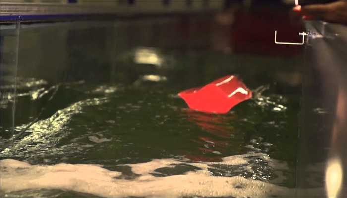 Wave-tank test of Bluebottle USV hull design