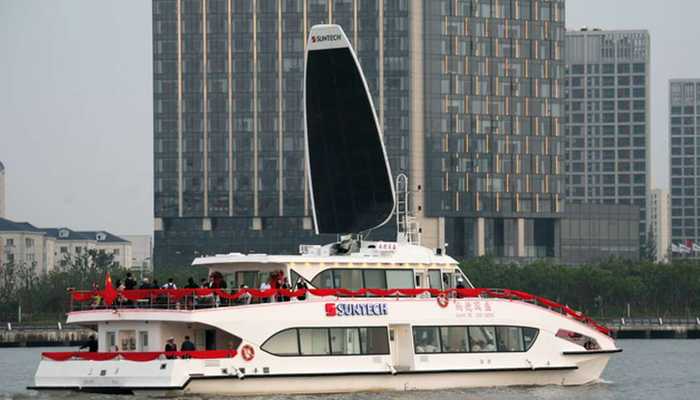 Expo ferry rides on sun and wind using technology based on the evolution of insects wings