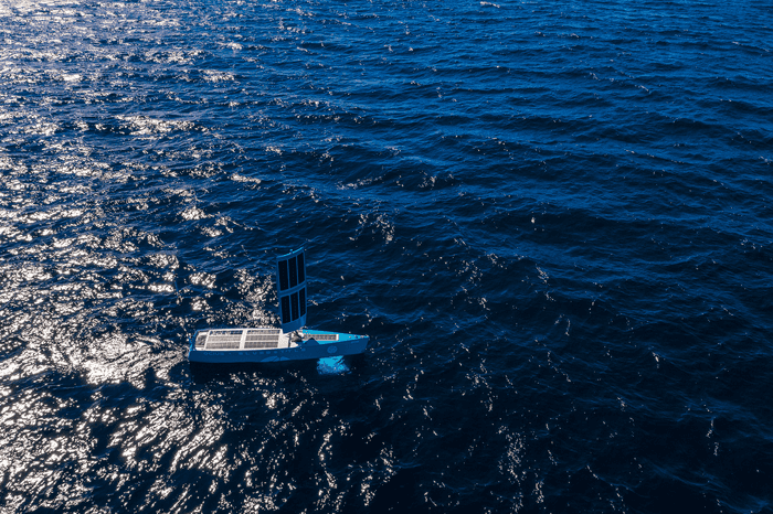“Bob” off Ulladulla in ‘sail only’ mode – photo from a UAV.