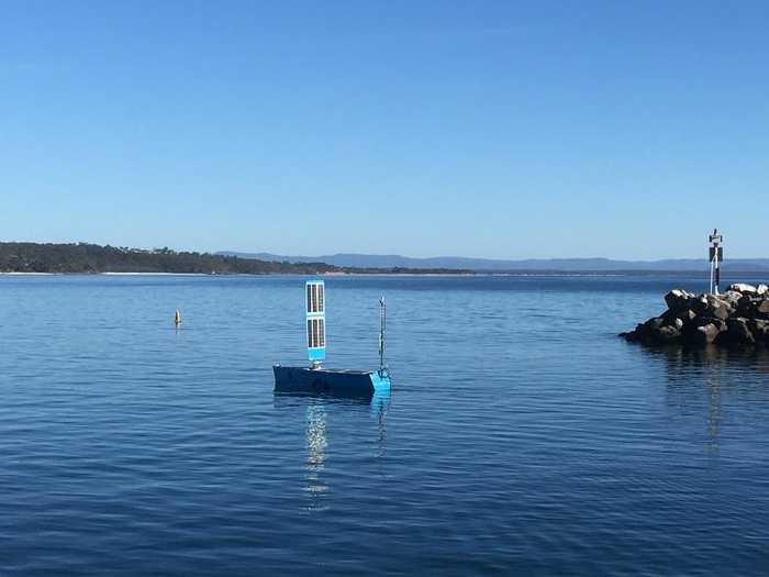 Bluebottle USV ‘Bob’ setting off to persistently monitor Autonomous Underwater Vehicles (AUVs)