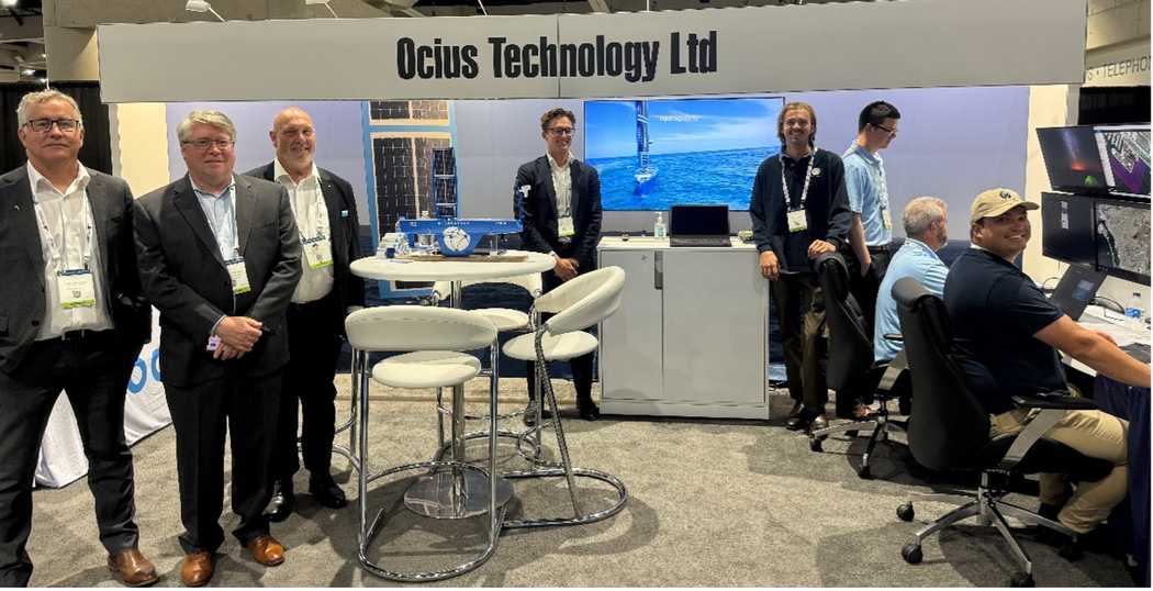 From left: Peter Wlodarczyk Ocius CTO, Mike Varney Thayer Mahan Defence BD, Ian Milliner Ocius Defence BD, Nick Rozenauers Ocius Non-Defence BD, Josh Grosser Ocius Mechanical Engineer, Tyler Bentley Thayer Mahan, Andy Stockwell Thayer Mahan, James Hogdson Ocius Head of Operations.